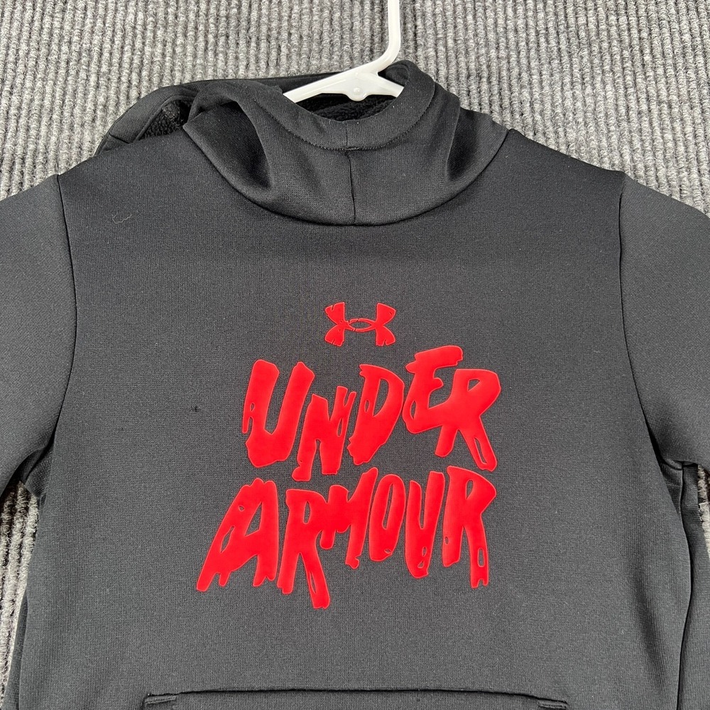 Under Armour Hoodie Sweatshirt Youth‎ Small Black Long Sleeve Loose Fit Casual
